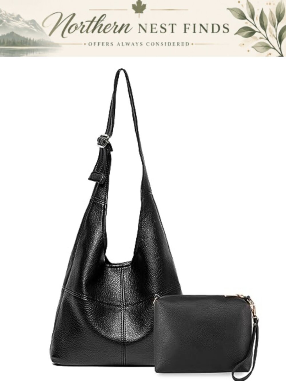 Montana West Hobo Shoulder Bag Vegan Leather Slouchy Handbag Coin Purse